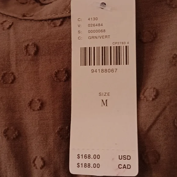 Anthropologie Pilcro Long Sleeve Mock Neck Swing Mini Dress in Green Brown M New - Picture 5 of 11